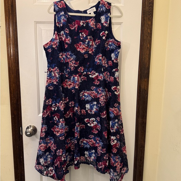 Floral Sleeveless Lace Dress - Picture 1 of 7